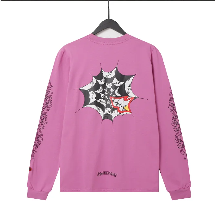 Chrome Hearts Chrome Hearts Pink Web Print Long Sleeve T-Shirt Pink - 1
