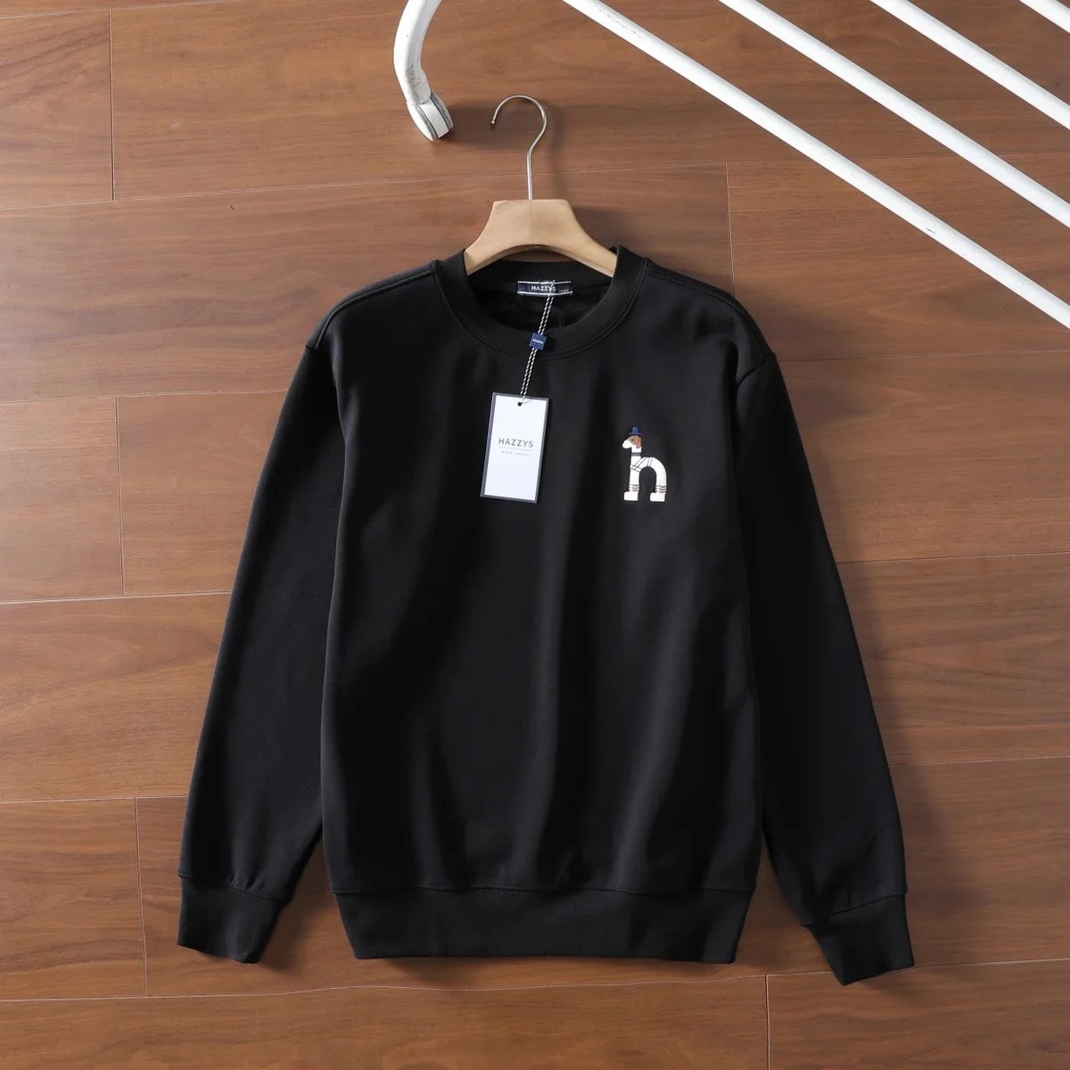 Other Black Horse Embroidery Crewneck Sweatshirt Black - 1