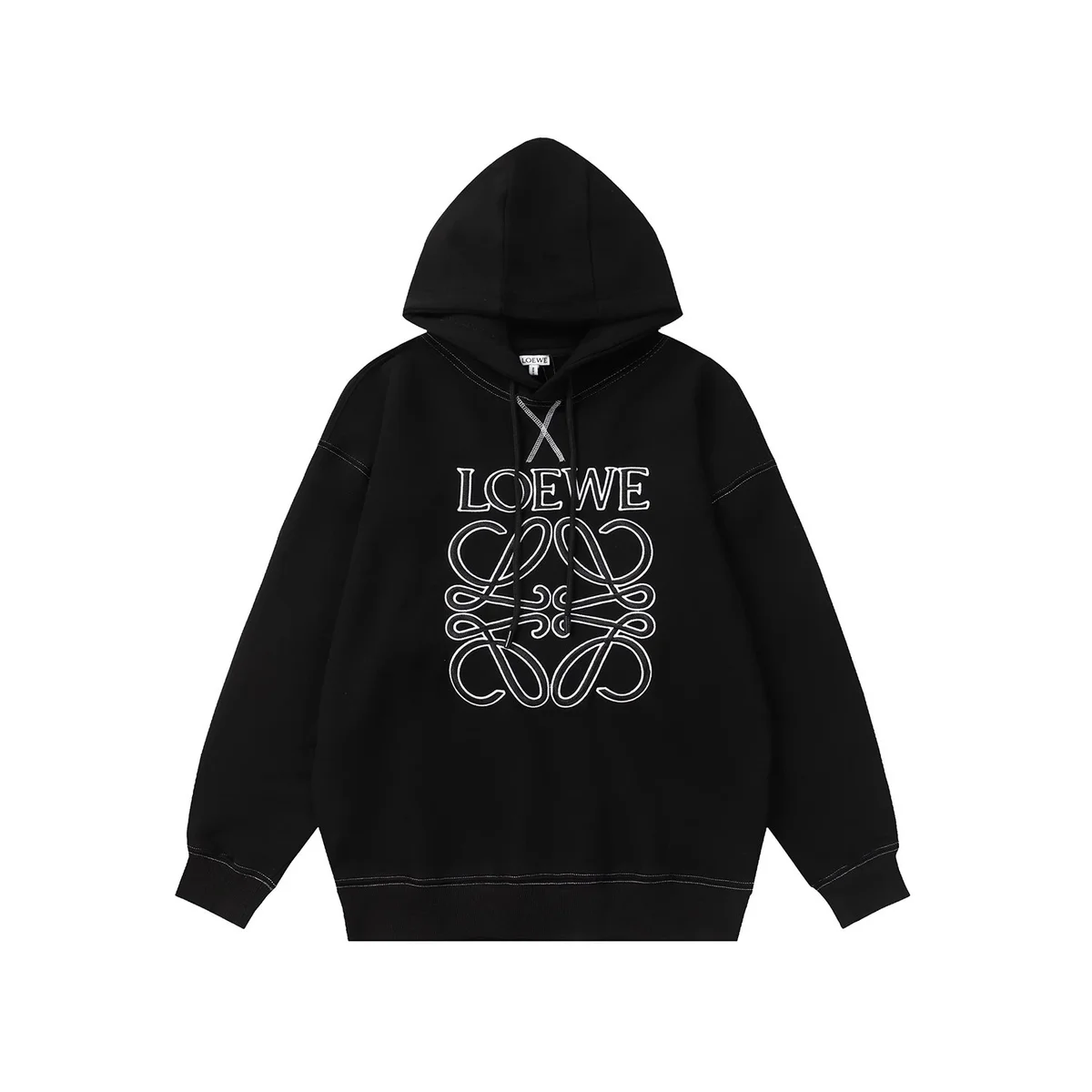 Loewe Loewe Anagram Black Hoodie Black - 1