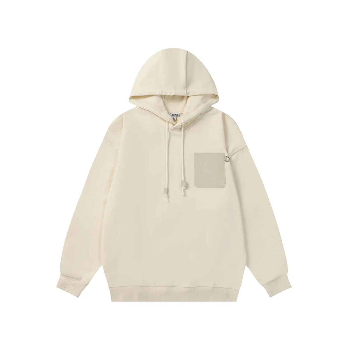 Loewe Loewe Oversized Hoodie Cream Cotton Top Cream - 1