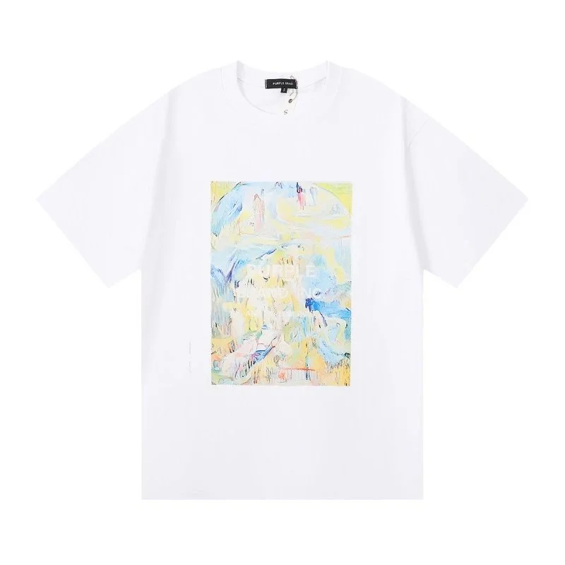 Other Purple Brand White Abstract Print T-Shirt White - 1