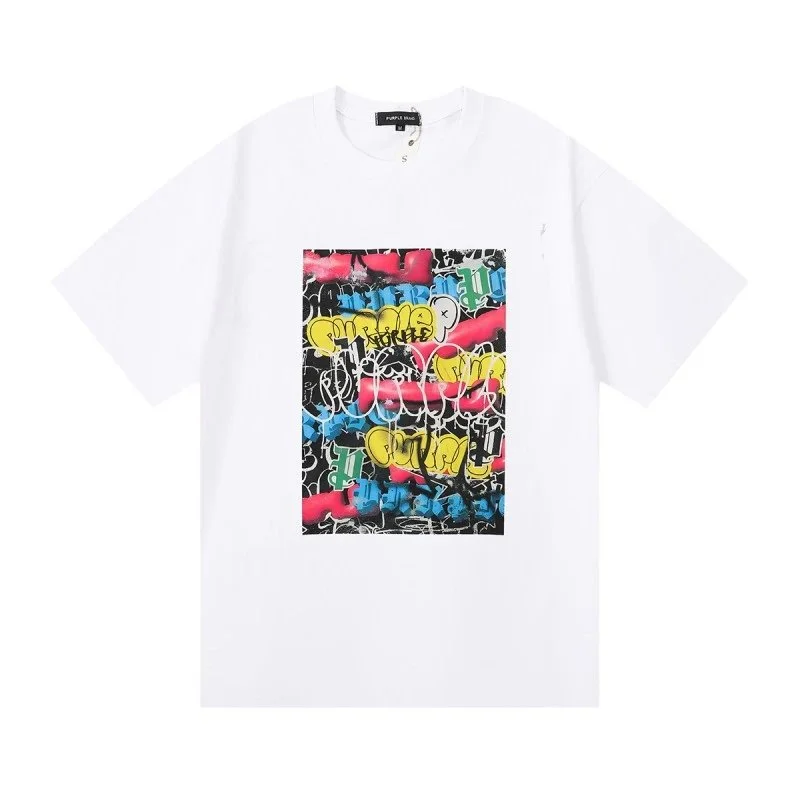 Purple Brand Purple Brand P001 Graffiti Print White T-Shirt White - 1