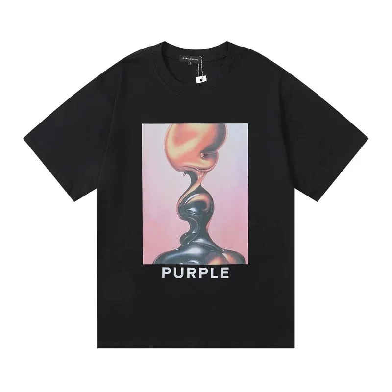Purple Brand Purple Brand P001 Black Purple Graphic T-Shirt Black - 1