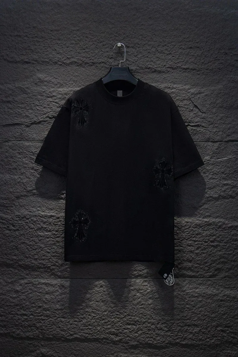 Chrome Hearts Chrome Hearts Cross Embroidered Black T-Shirt Black - 1