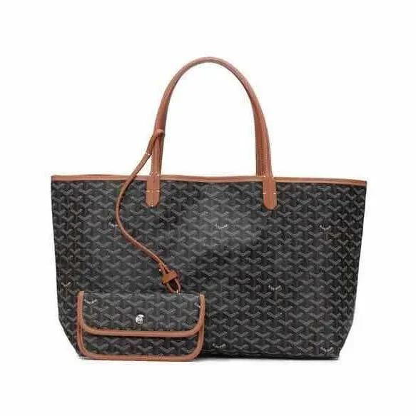 Goyard Goyard Saint Louis Black Brown Tote Bag Set Brown - 1