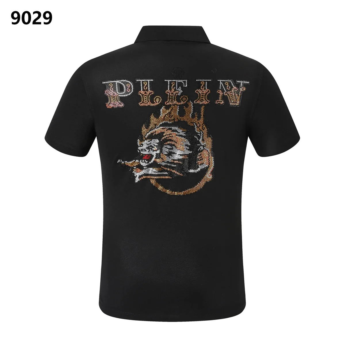 Philipp Plein Philipp Plein Tiger Embellished Polo Shirt Black Black - 1