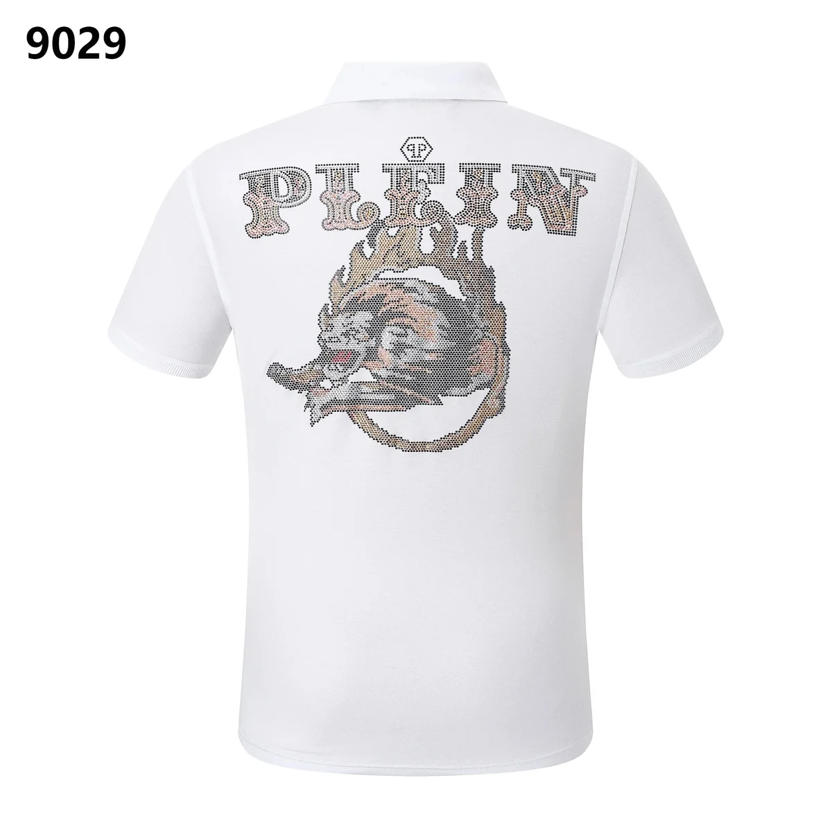 Philipp Plein Philipp Plein Tiger Embellished Polo Shirt White White - 1