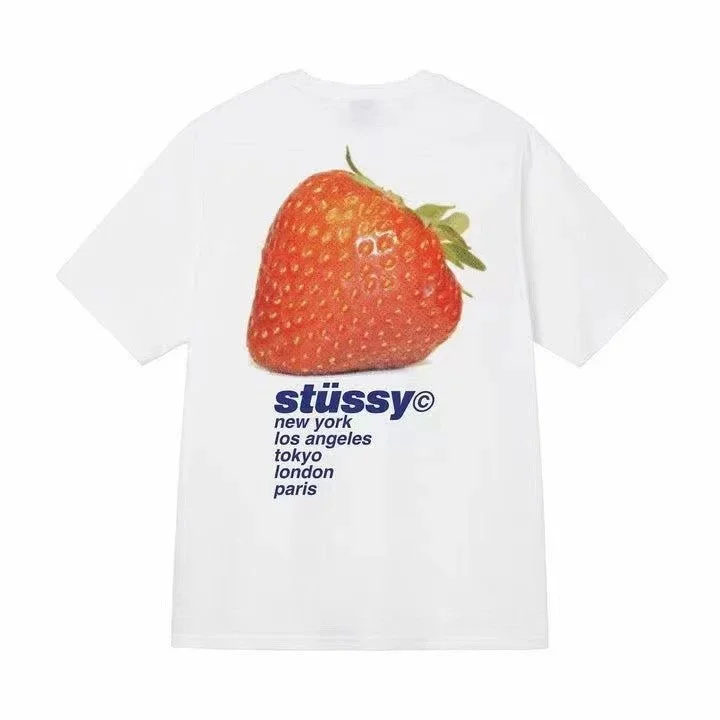 Stussy Stüssy Strawberry Print White T-Shirt White - 1