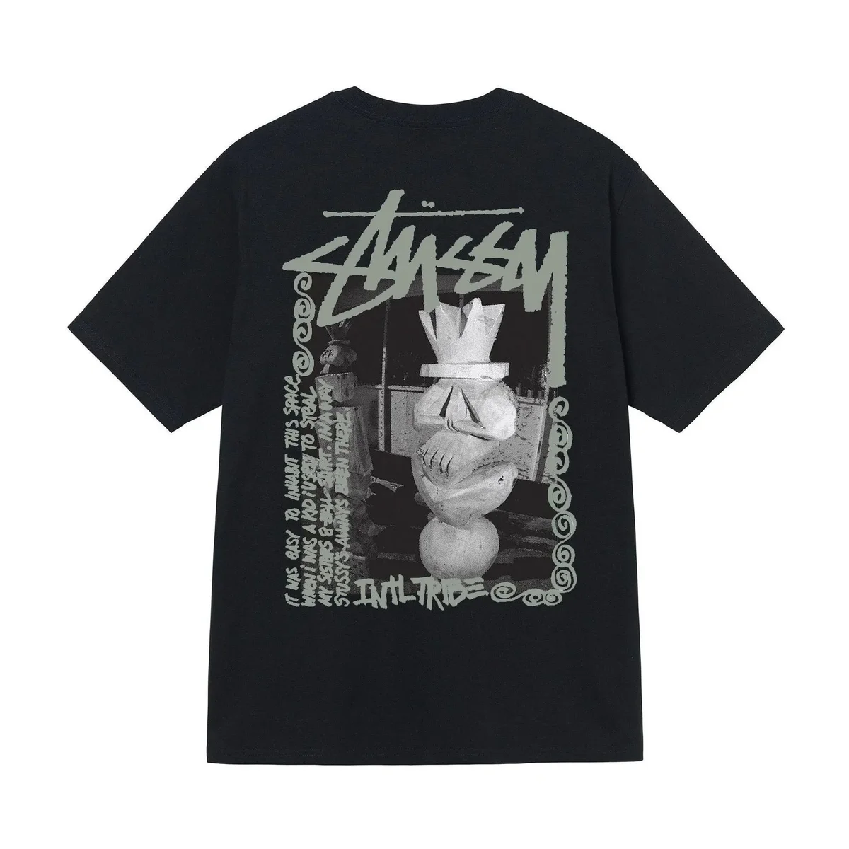Stussy Stussy Infiltrate Black Stone Statue T-Shirt Black - 1