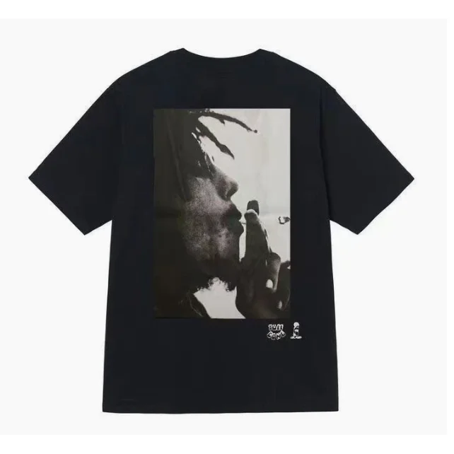 Other Black Graphic T-Shirt with Bob Marley Print Black - 1
