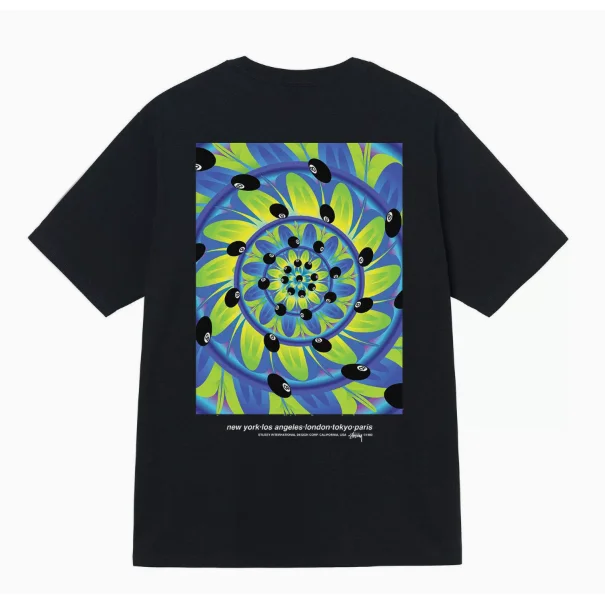 Stussy Stussy Spiral Print T-Shirt Black Black - 1