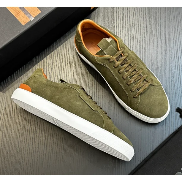 Other Suede Olive Green Low Top Sneakers Green - 1