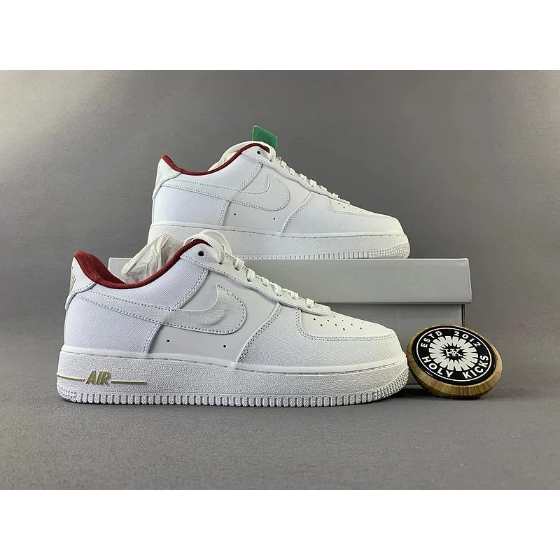 Nike Nike Air Force 1 White Red Gold Sneakers White - 1