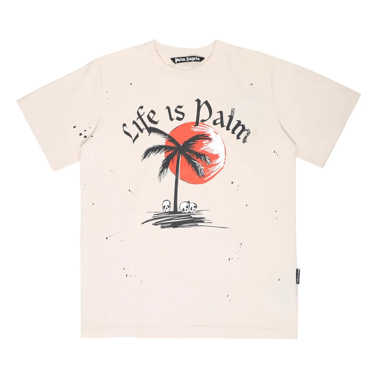 Palm Angels Palm Angels Life is Palm Cream T-Shirt Cream - 1