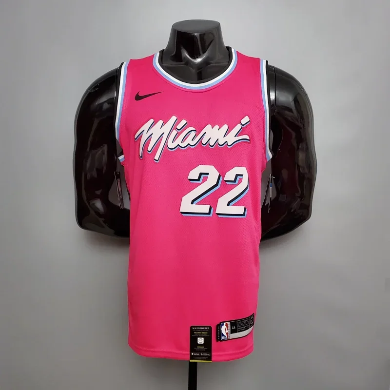 Jordan Nike Miami Heat #22 Air Jordan Jersey Pink Pink - 1
