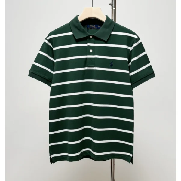 Polo Ralph Lauren Polo Ralph Lauren Classic Logo Striped Polo Shirt Green - 1