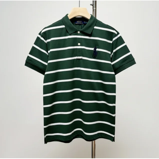 Polo Ralph Lauren Polo Ralph Lauren Classic Logo Striped Polo Shirt Green - 1