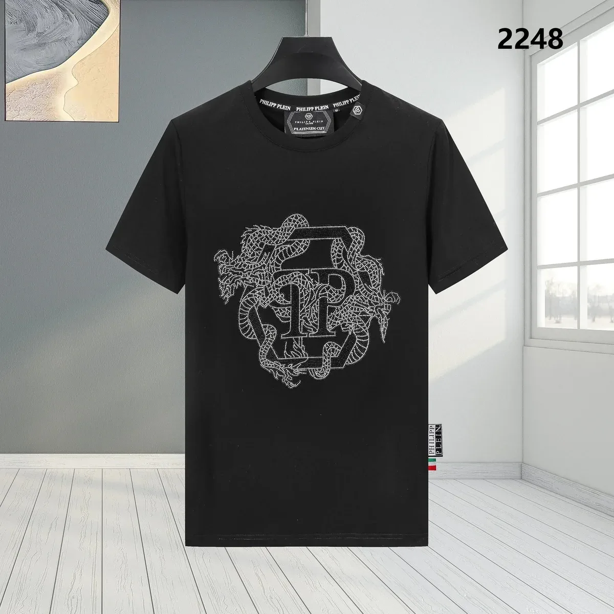 Philipp Plein Philipp Plein Snake Embellished T-Shirt Black Black - 1