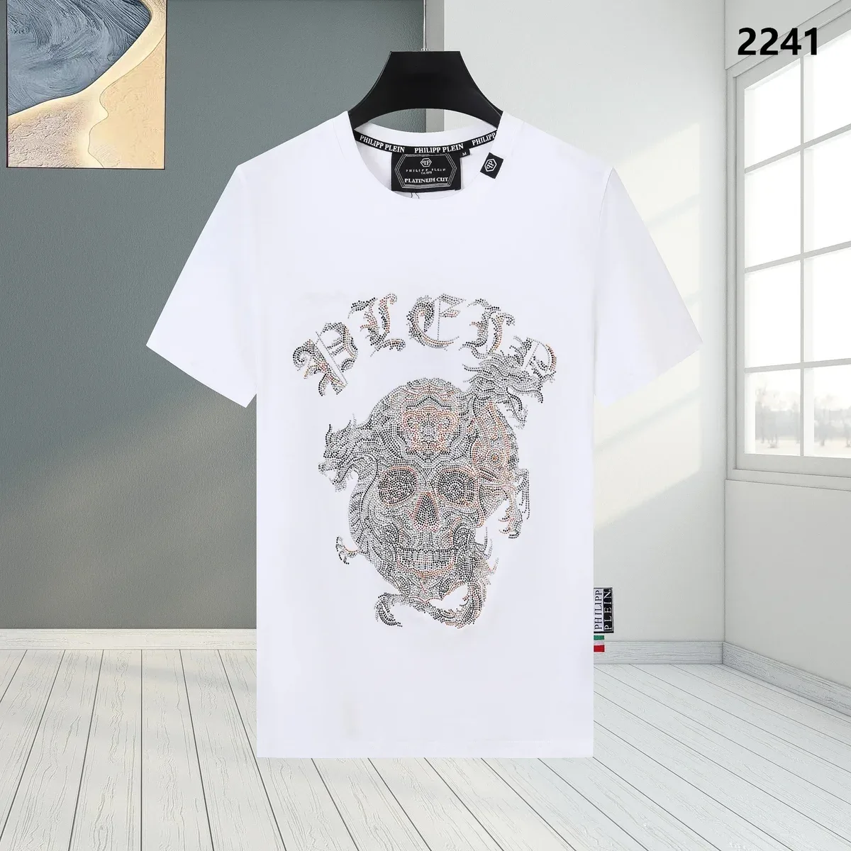 Philipp Plein Philipp Plein Skull Embellished White T-Shirt White - 1