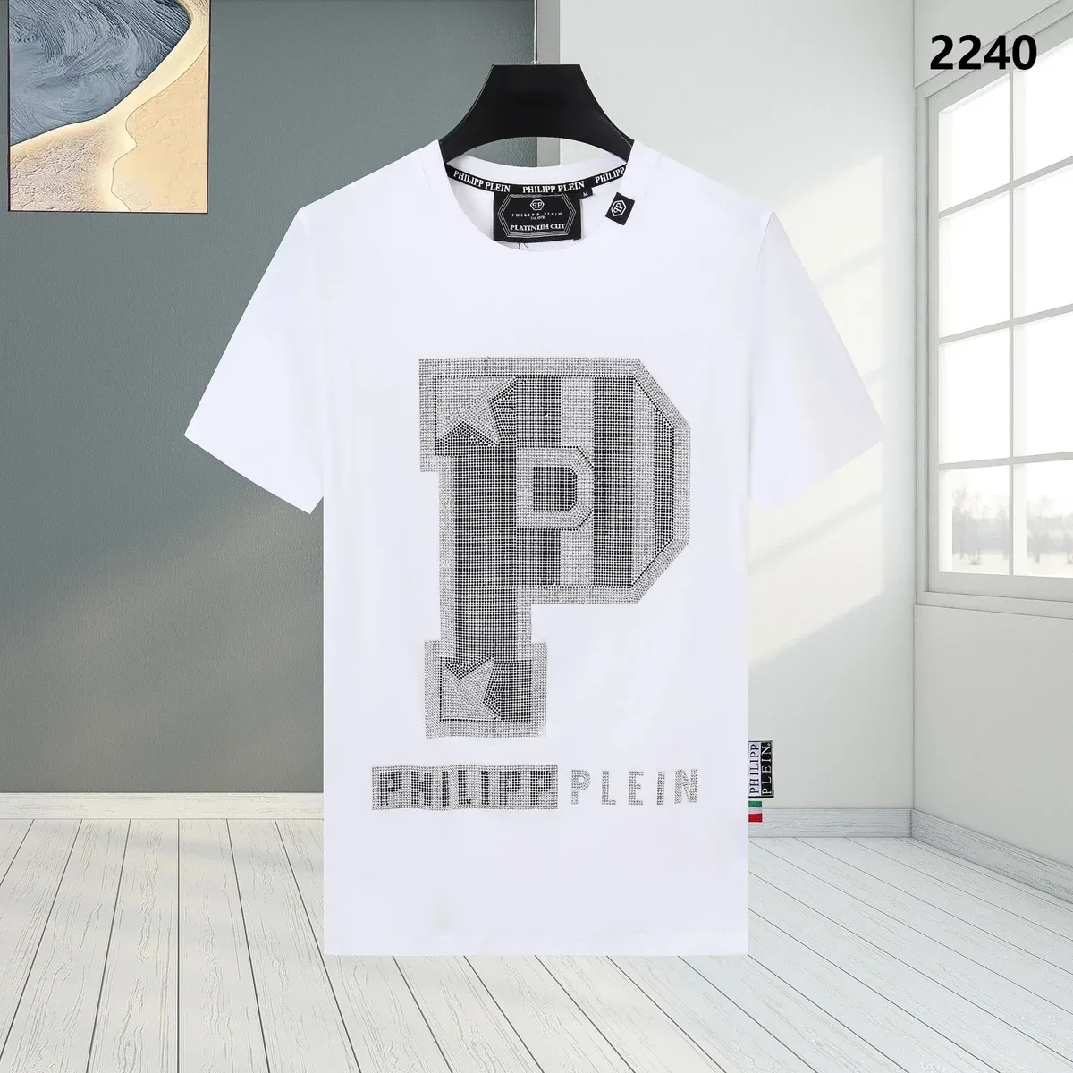 Philipp Plein Philipp Plein 'P' Crystal T-Shirt White White - 1