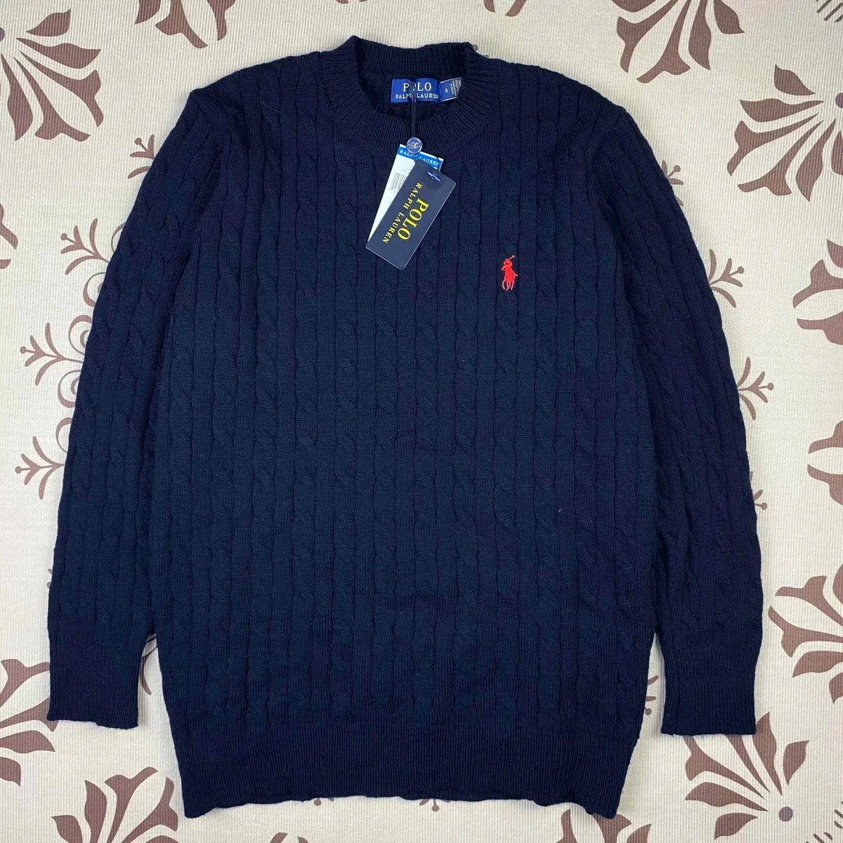 Polo Ralph Lauren Polo Ralph Lauren Classic Logo Cable Knit Sweater Navy Navy - 1