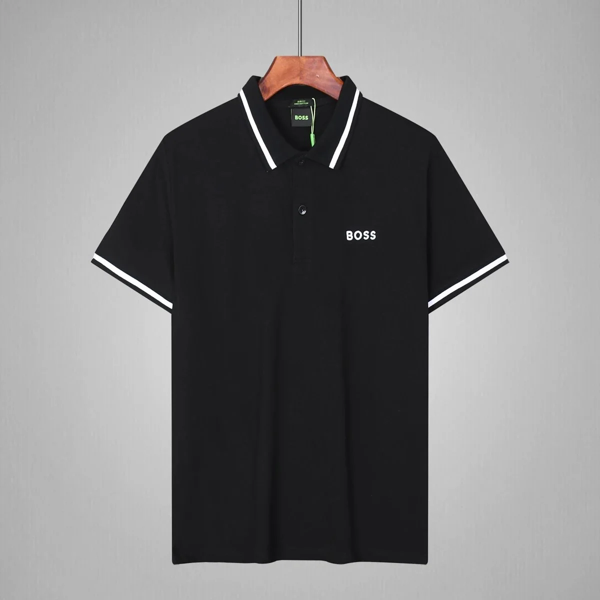 Hugo Boss HUGO BOSS Black Polo Shirt with White Trim Black - 1