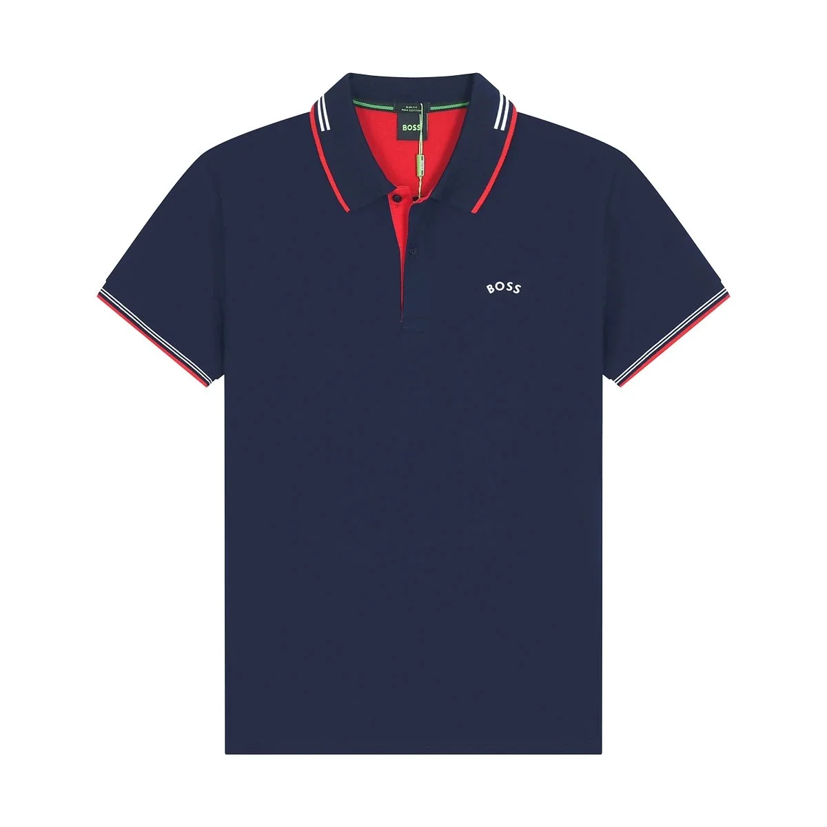 Hugo Boss HUGO BOSS Navy Red Trim Polo Shirt Navy - 1