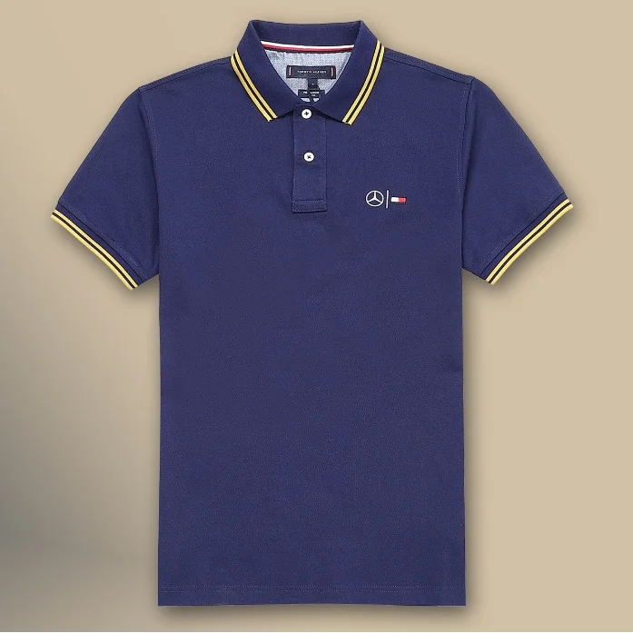 Other Mercedes-Benz Polo Shirt Navy with Yellow Trim Men's Navy - 1