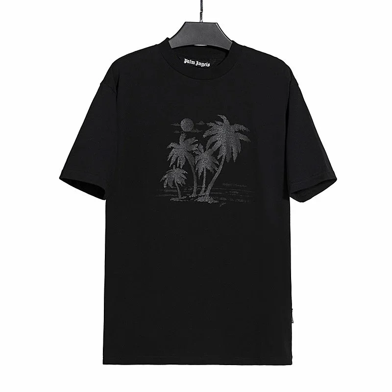 Palm Angels Palm Angels Palm T-Shirt Black Beach Scene Black - 1