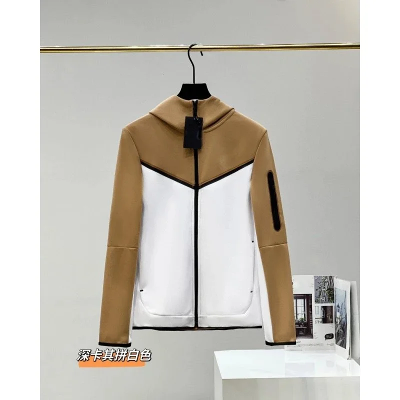 Other Unisex Deep Khaki & White Colorblock Jacket Beige - 1