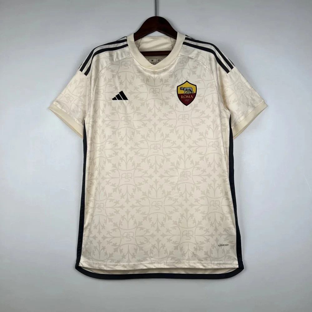 Adidas Adidas Roma Away Jersey Cream White Soccer Shirt Cream