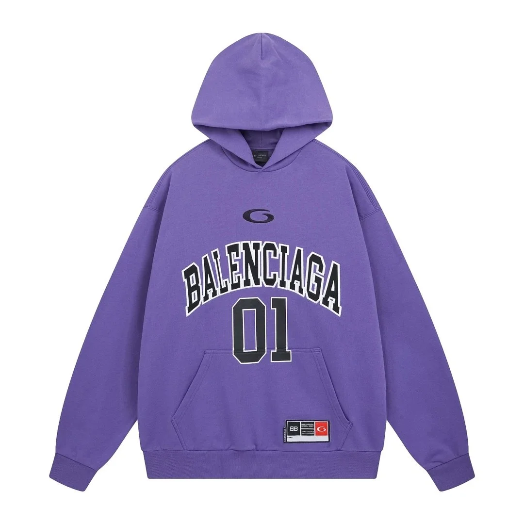 Balenciaga Balenciaga Purple 'BALENCIAGA 01' Hoodie Purple - 1