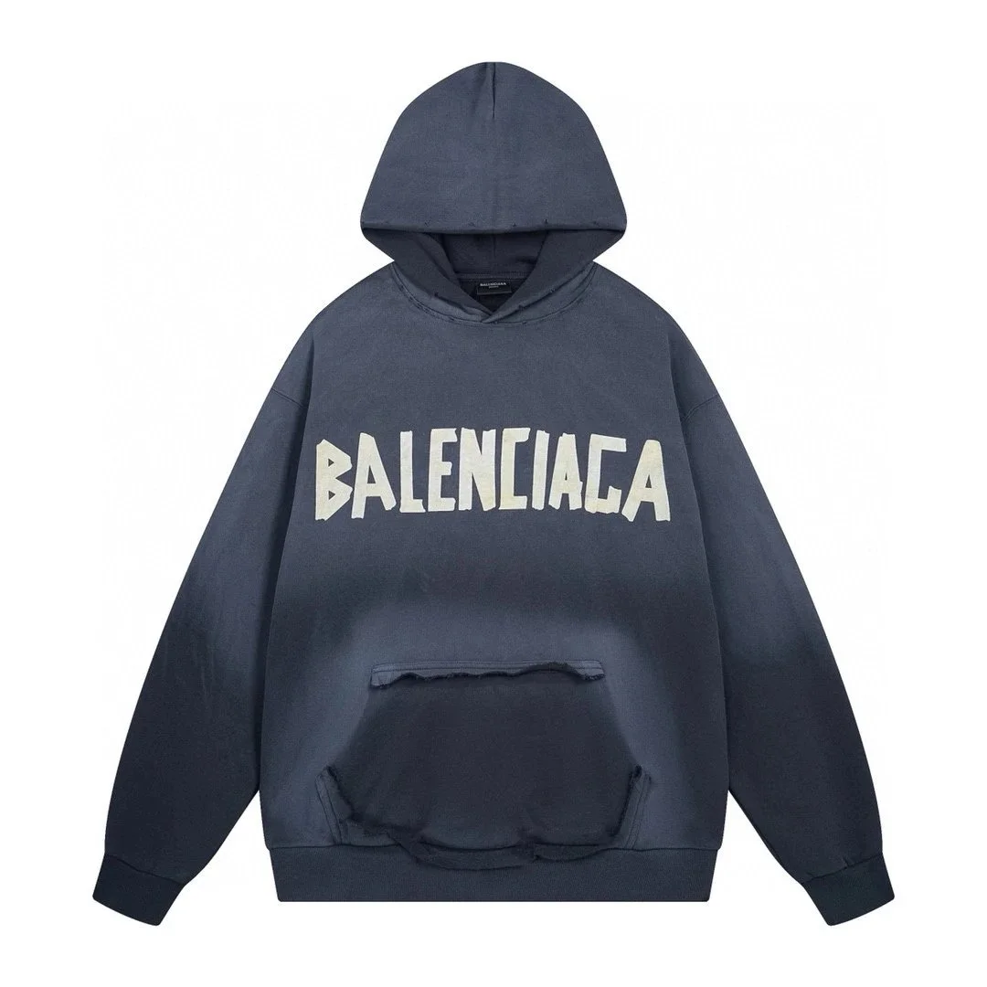 Balenciaga Balenciaga Hoodie Navy/White Logo Navy - 1