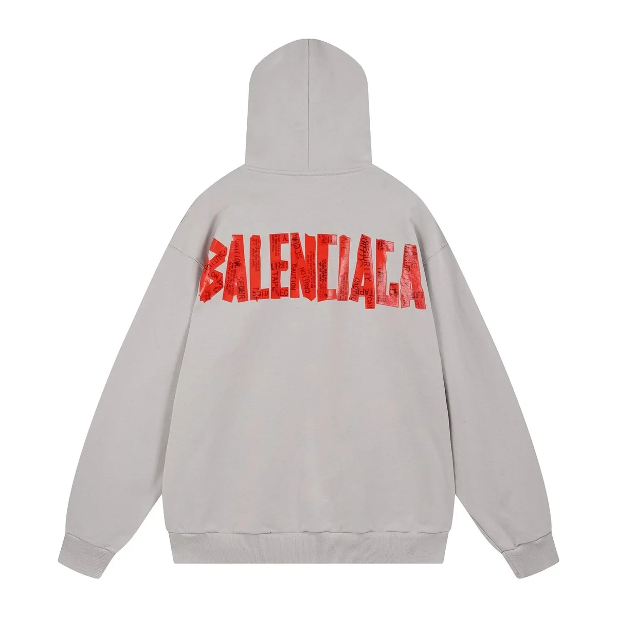Balenciaga Balenciaga Oversized Hoodie Grey with Red Logo Grey - 1