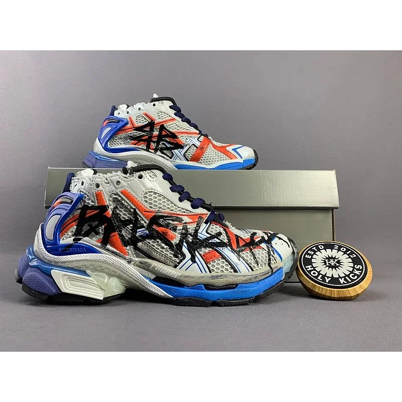 Balenciaga Balenciaga Triple S Speed Trainer White/Blue Orange Sneakers White - 1