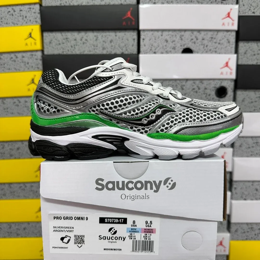 Saucony Saucony Pro Grid Omni 9 Silver/Green Sneakers Silver - 1