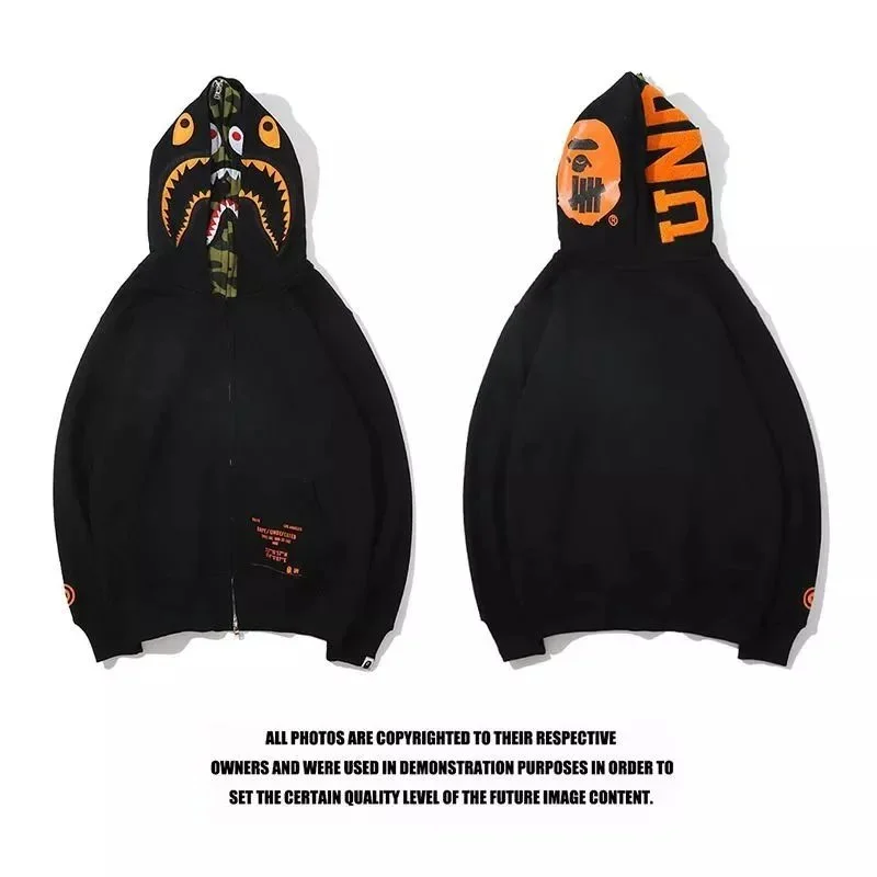A Bathing Ape BAPE BAPE STA Shark Hoodie Black/Orange Black - 1
