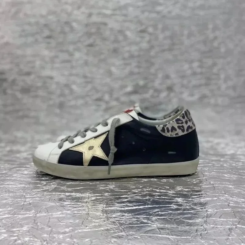 Golden Goose Golden Goose Super-Star Navy/Gold Leopard Sneakers Navy - 1