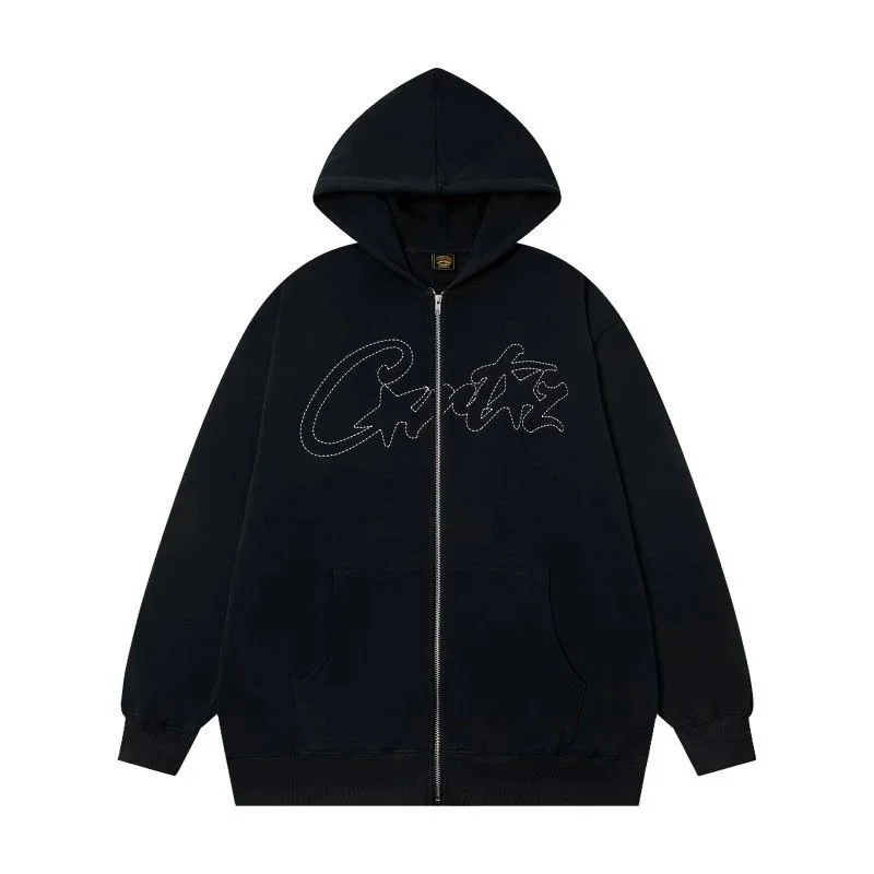 Other Black Capital Zip-Up Hoodie Black - 1