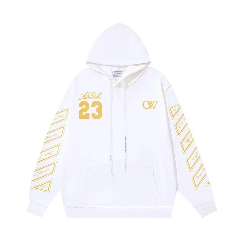 Off-White Off-White OW 23 White Hoodie with Gold Accents White - 1
