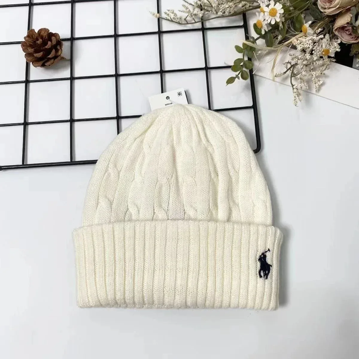 Polo Ralph Lauren Polo Ralph Lauren Cable Knit Beanie Cream Cream - 1