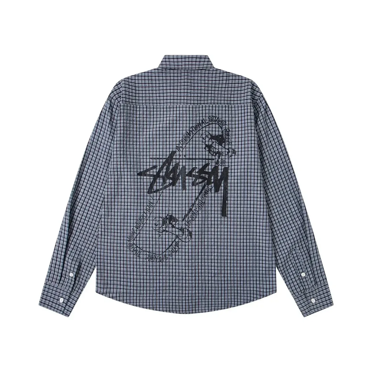 Stussy Stussy Tri-Logo Checkered Shirt 6970 Black Black - 1
