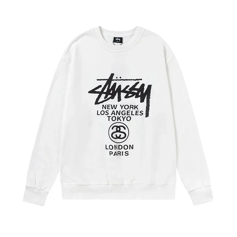 Stussy Stussy White New York Los Angeles Tokyo London Paris Sweatshirt White - 1