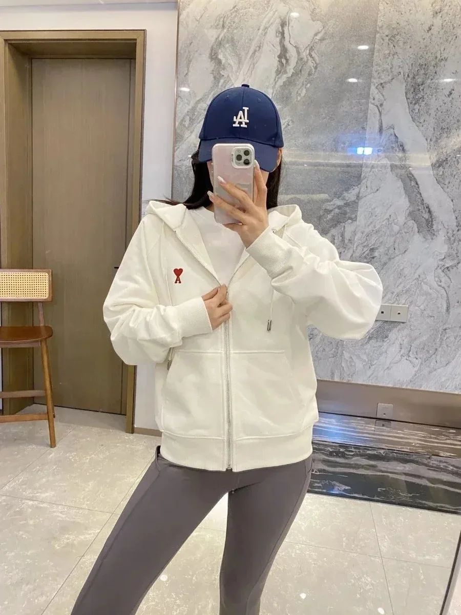 Ami Paris Ami Paris Ami de Coeur Cream White Hoodie Cream - 1