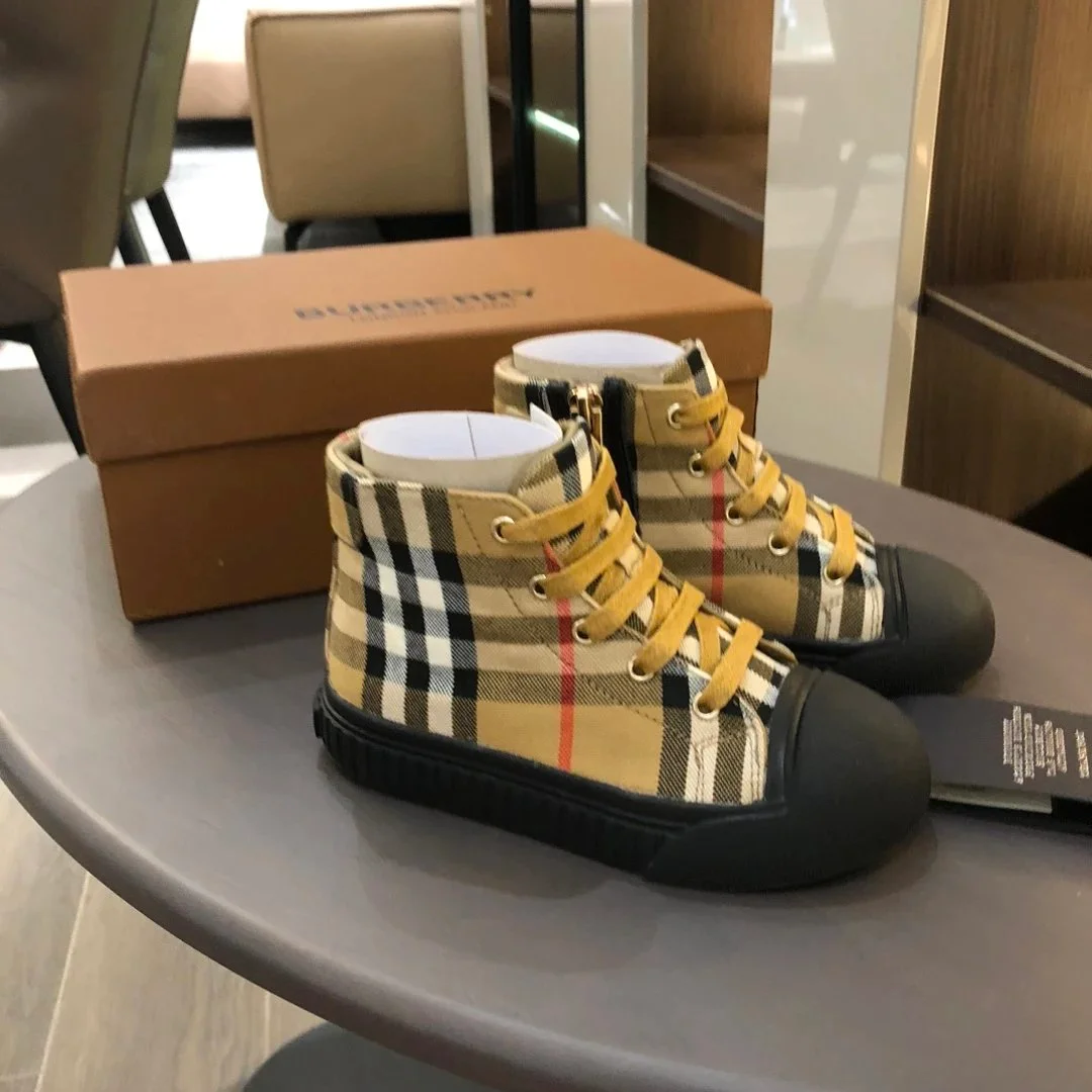 Burberry Burberry Vintage Check High-Top Sneakers Beige/Black Beige - 1