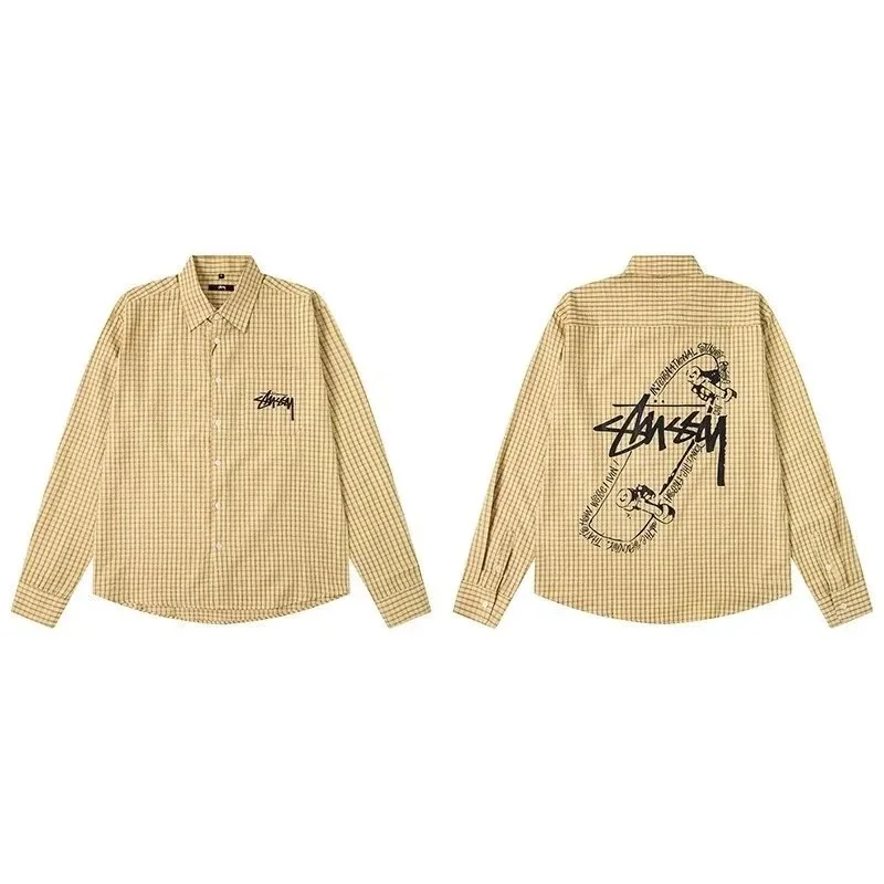 Stussy Stussy Box Logo Yellow Checkered Shirt Yellow - 1