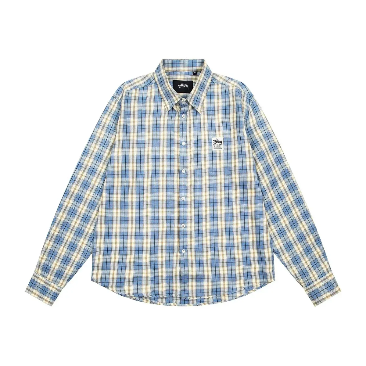 Stussy Stussy Plaid Button-Up Shirt Blue & Beige Blue - 1