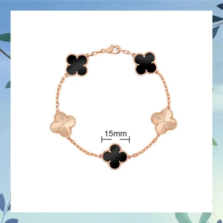 Van Cleef & Arpels Van Cleef & Arpels Alhambra Rose Gold Black Clover Bracelet Gold - 1