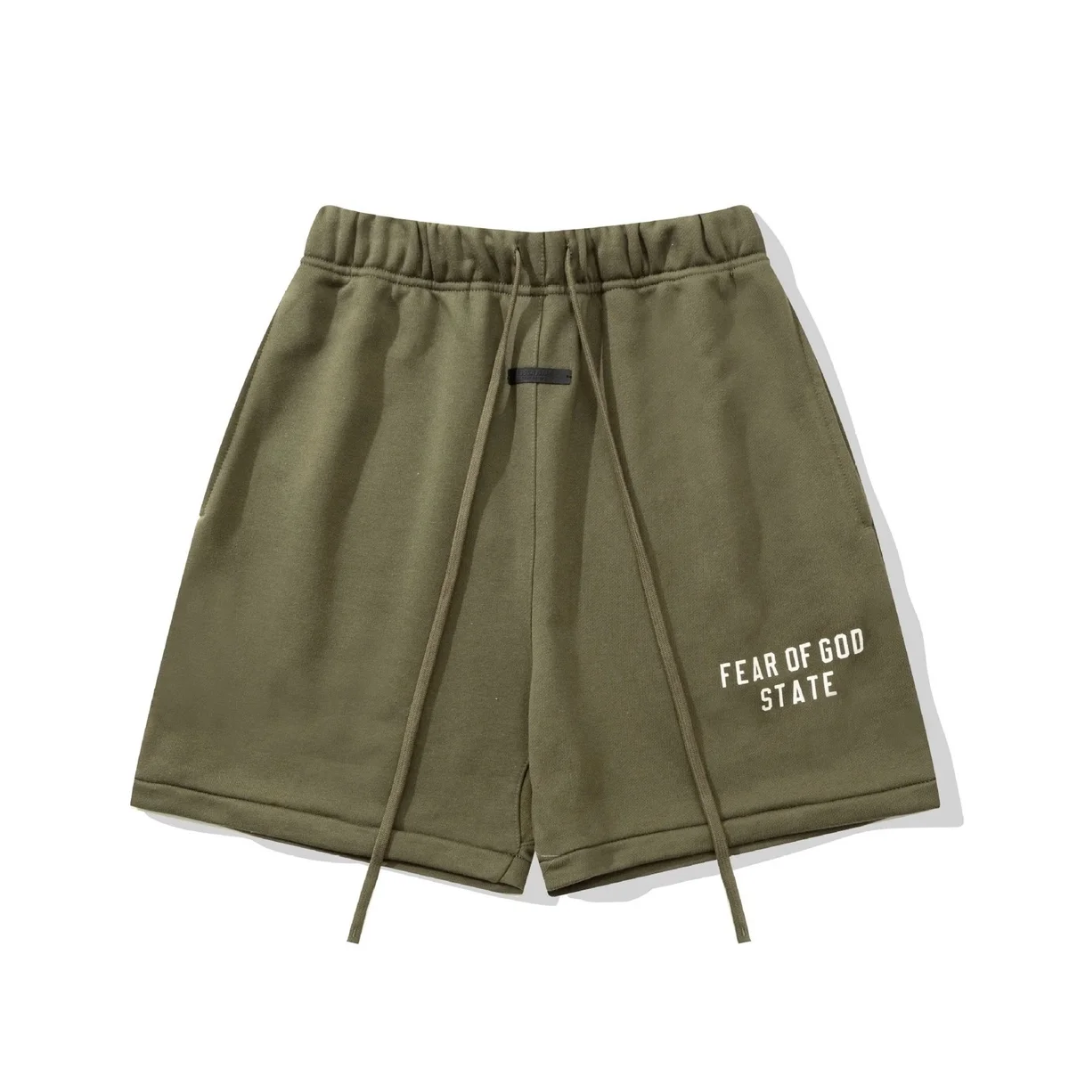 Fear of God Fear of God Essentials Olive Green 'Fear of God State' Shorts Green - 1