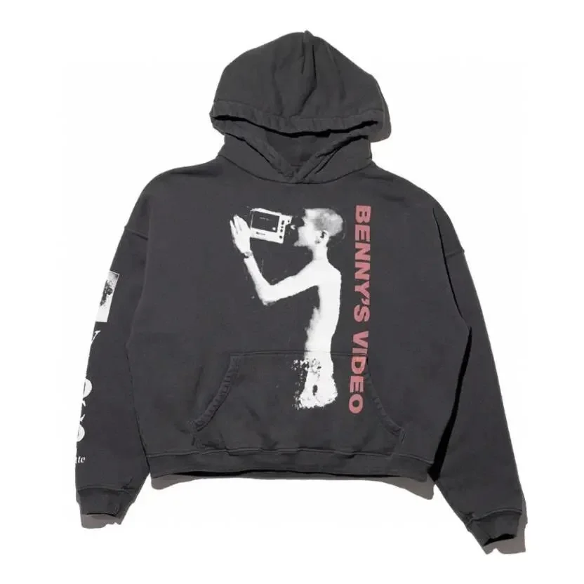 Other Unisex Benny's Video Graphic Hoodie Black Black - 1